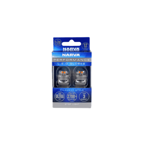 Narva 12V T20 W21W Wedge L.E.D Globes 2700K 2 per Pack