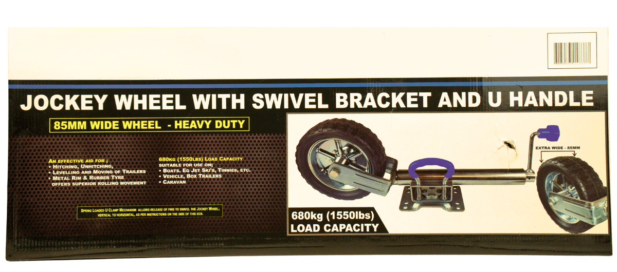 Jockey Wheel 10" Inch Swivel Metal Rim and 85mm wide tyre