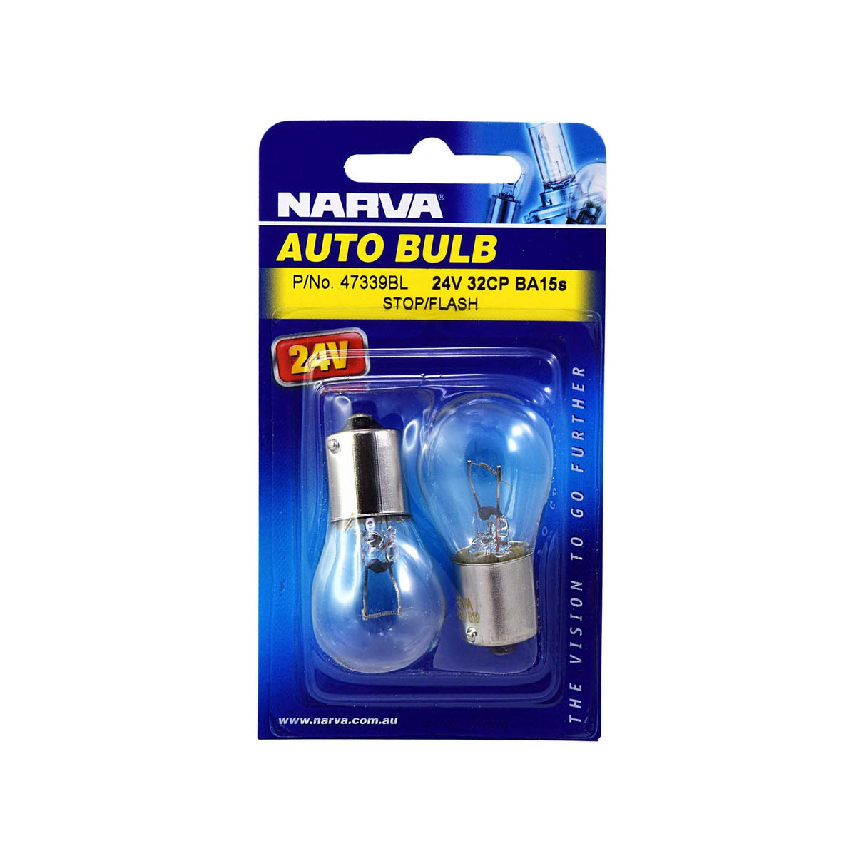 Narva 24V 32Cp (25W) Ba15S Incandescent Globes (Blister Pack Of 2)