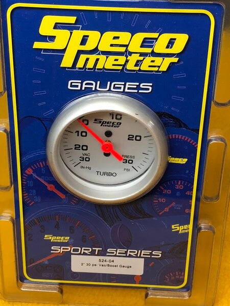 Speco Meter Sports Series 2" Vac/Boost Gauge 0-30psi