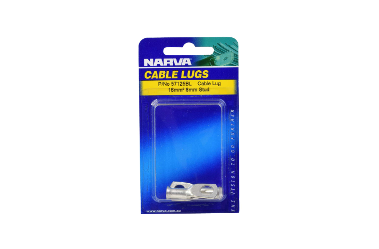 Narva 16mm2 8mm Stud Flared Entry Cable Lug (Blister Pack Of 2)