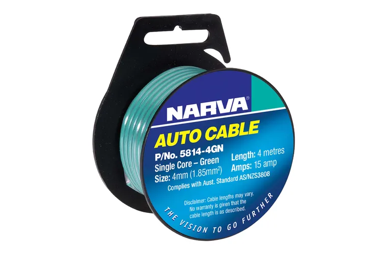 Narva Cable S/Core 4mm 15Amp 4M Green