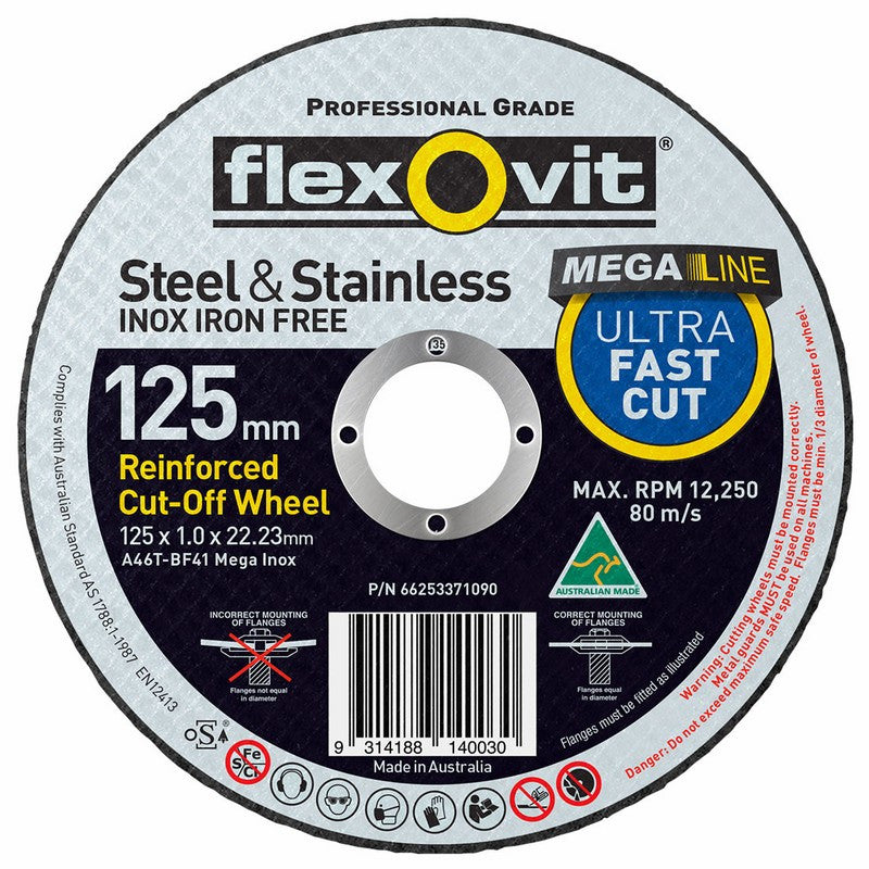 FlexOvit Steel & Stainless Mega Line Ultra Thin Cutting Wheel 5"