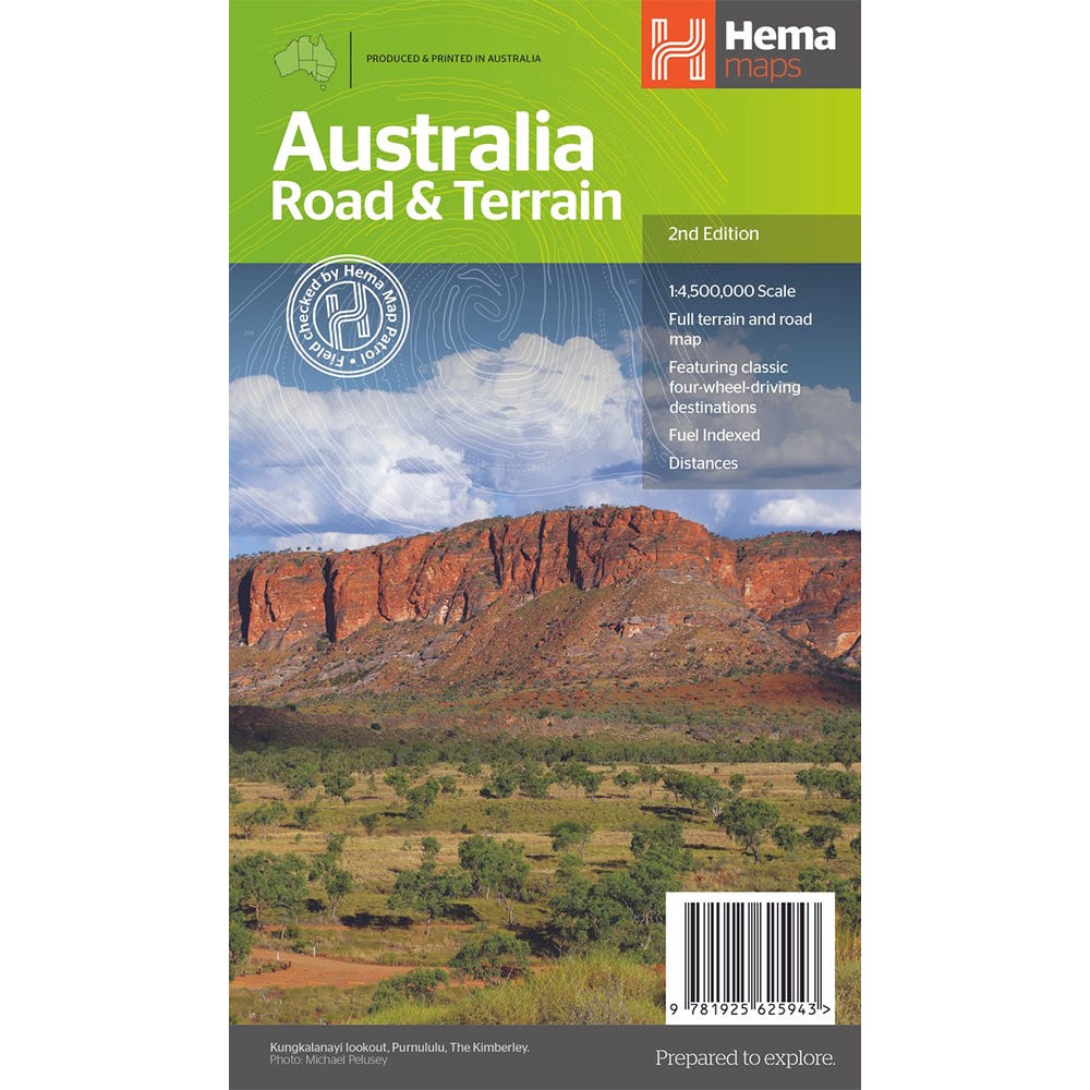 Hema Australia Road & Terrain Map