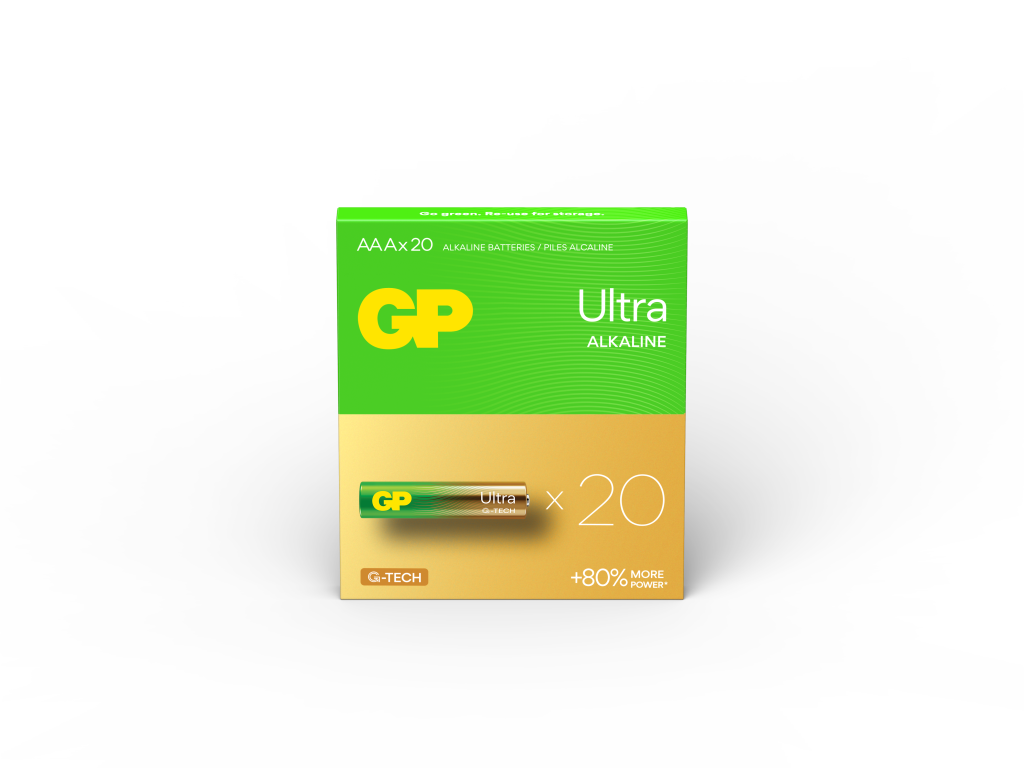 GP Ultra Alkaline AAA Battery 1.5V Pack of 20