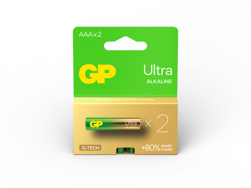 GP Ultra Alkaline AAA Battery Pack of 2