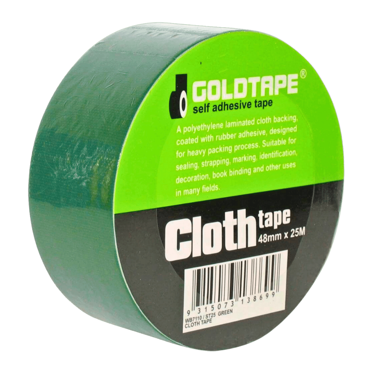 Cloth Gaffer Tape Green 48mm X 25m