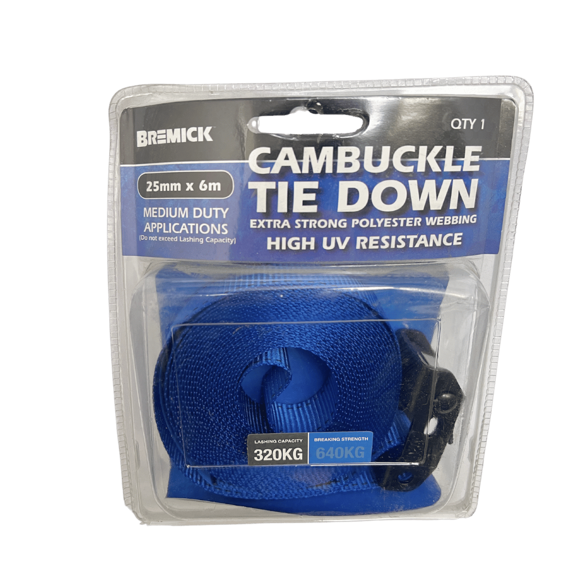 Bremick Cam Buckle Tie Down 25mm x 6m