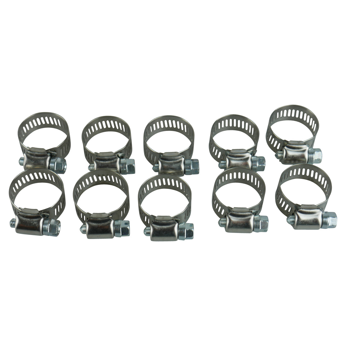 Amgauge Full Stainless Steel Hose Clamps (12-27mm) 1/2"-1.1/16" 10 Pack