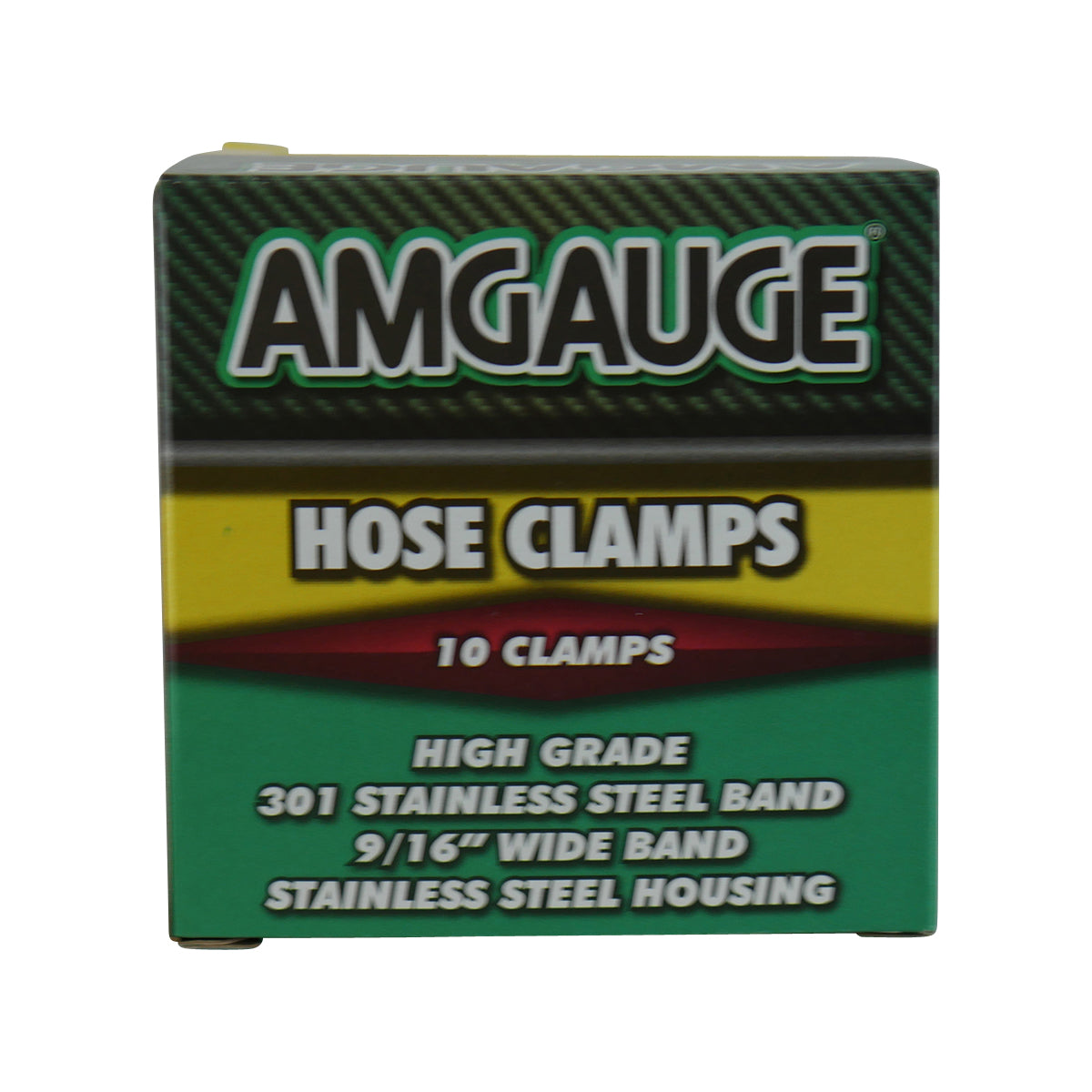 Amgauge Full Stainless Steel Hose Clamps (14-31mm) 9/16"-1.1/4" 10 Pack