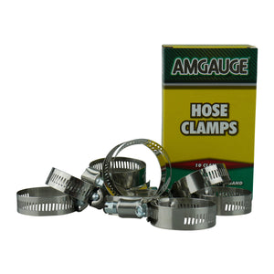 Amgauge Full Stainless Steel Hose Clamps (27-50mm) 1.16"-2" 10 Pack