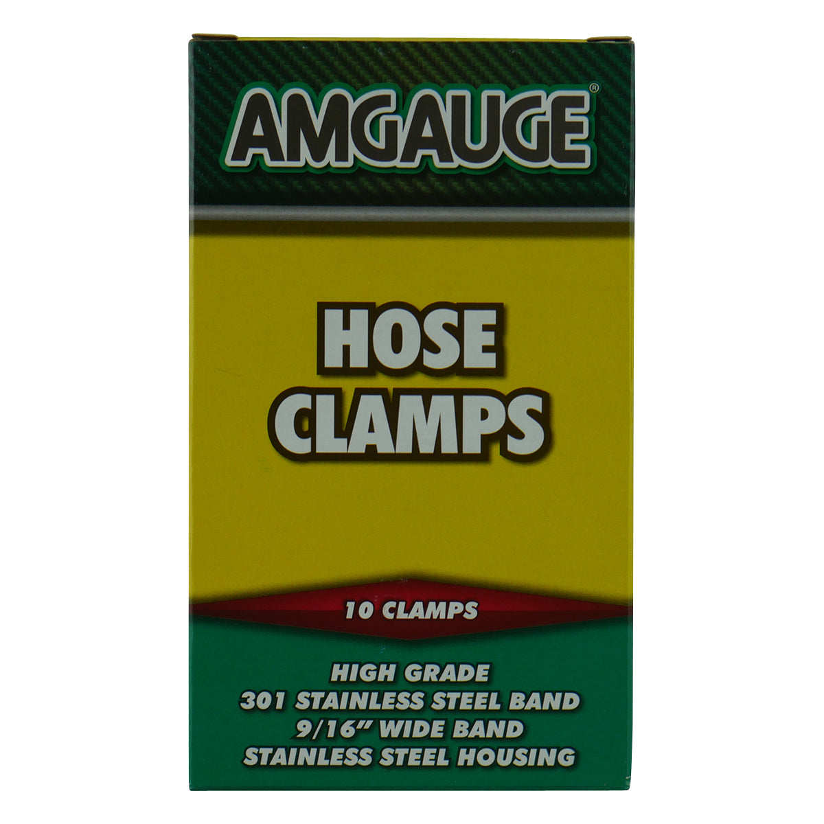 Amgauge Full Stainless Steel Hose Clamps (27-50mm) 1.16"-2" 10 Pack