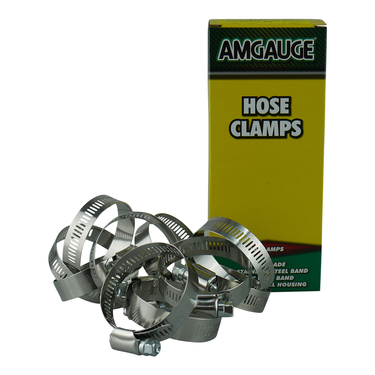 Amgauge Full Stainless Steel Hose Clamps (32-57mm) 1.1/4"-2.1/4" 10 Pack