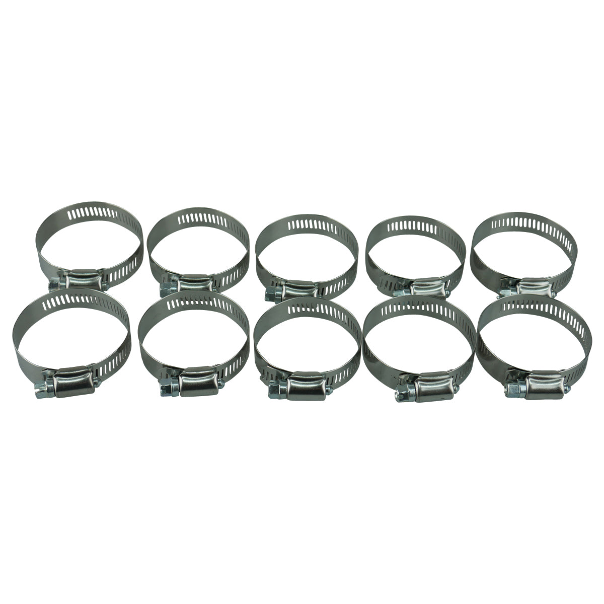 Amgauge Full Stainless Steel Hose Clamps (32-57mm) 1.1/4"-2.1/4" 10 Pack