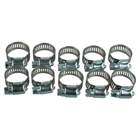 Amgauge Part Stainless Steel Hose Clamps (12-27mm) 1/2"-1.1/16" 10 Pack