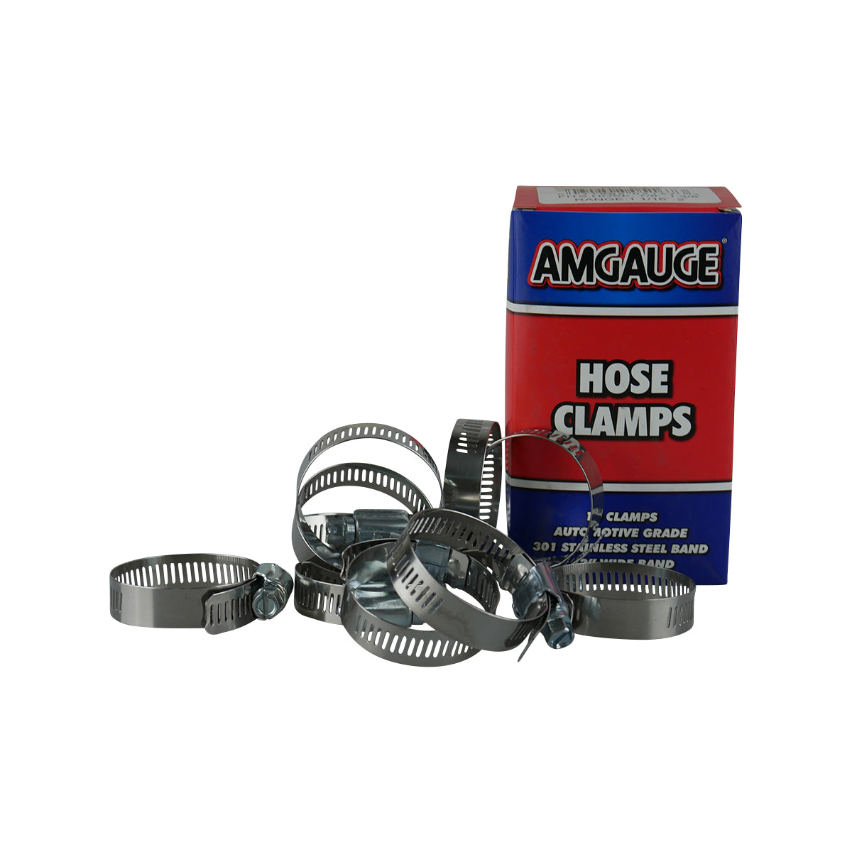 Amgauge Part Stainless Steel Hose Clamps (27-50Mm) 1/1.16"-2" 10 Pack