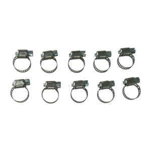 Amgauge Full Stainless Steel Hose Clamps (6-16mm) 1/4"-5/8" 10 Pack