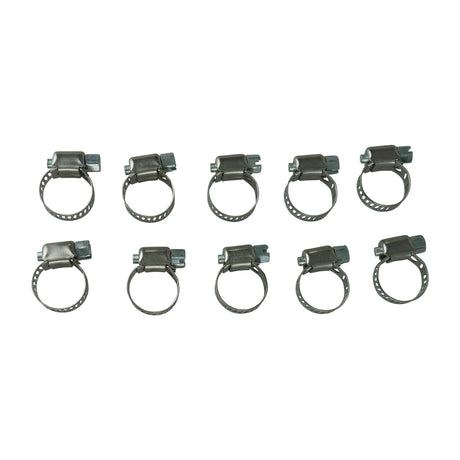 Amgauge Full Stainless Steel Hose Clamps (6-16mm) 1/4"-5/8" 10 Pack