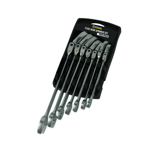 Ratchet Spanner Set Geardrive Flexi-Head 7 Piece 8-19mm