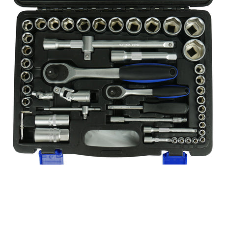 Socket Set 94 Piece 1/2" & 1/4" Drive Tool Kit with Carry Case