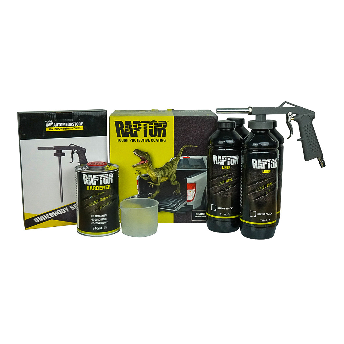 Raptor Liner Black Kit 4L + Spray Gun