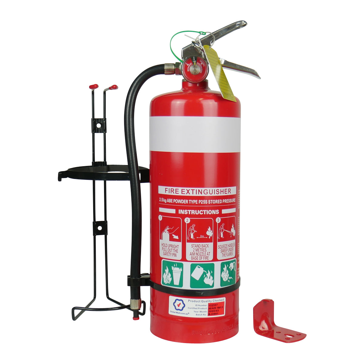 2.5KG ABE Powder Type Fire Extinguisher with Metal Mounting Bracket