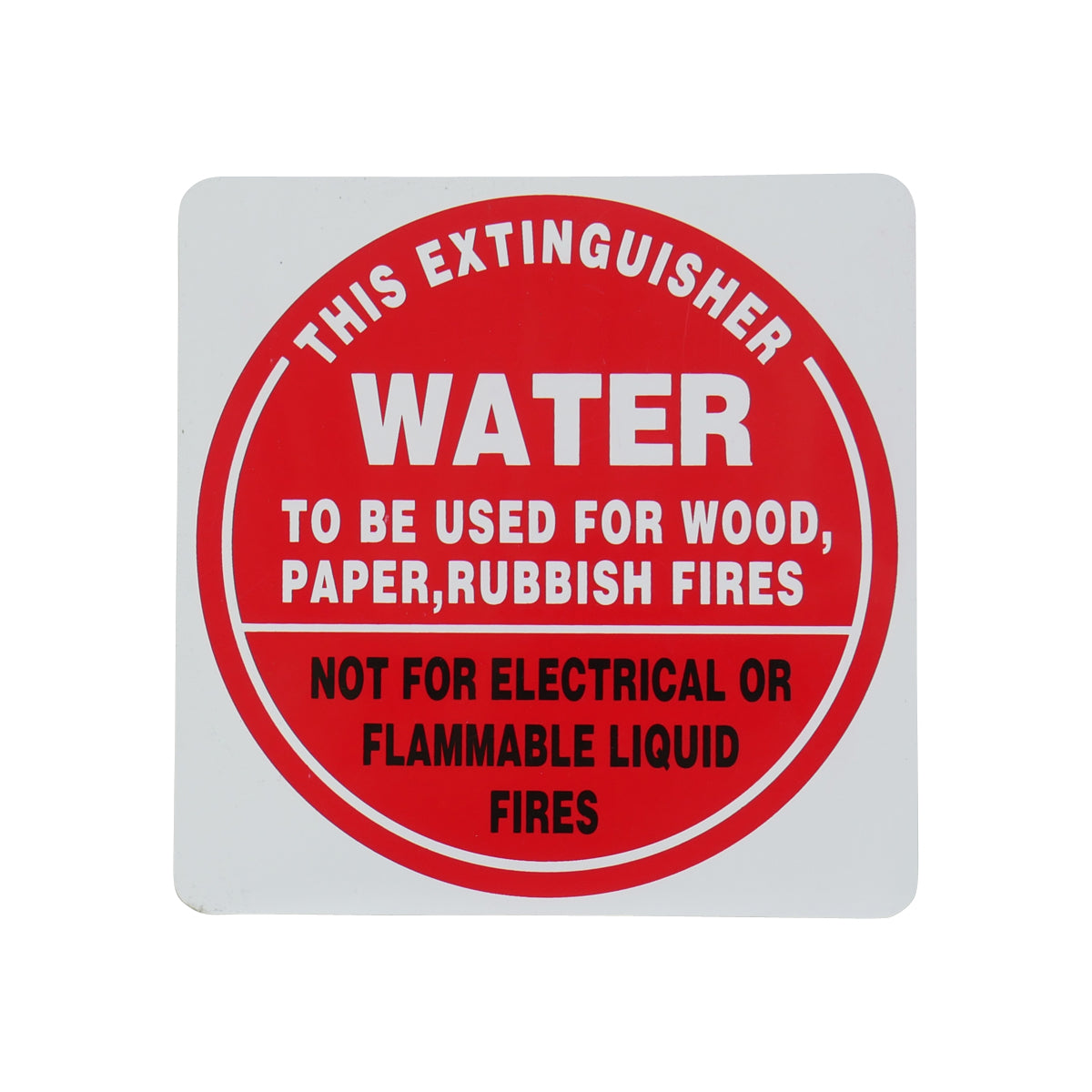 Water Type Fire Extinguisher Location Sign