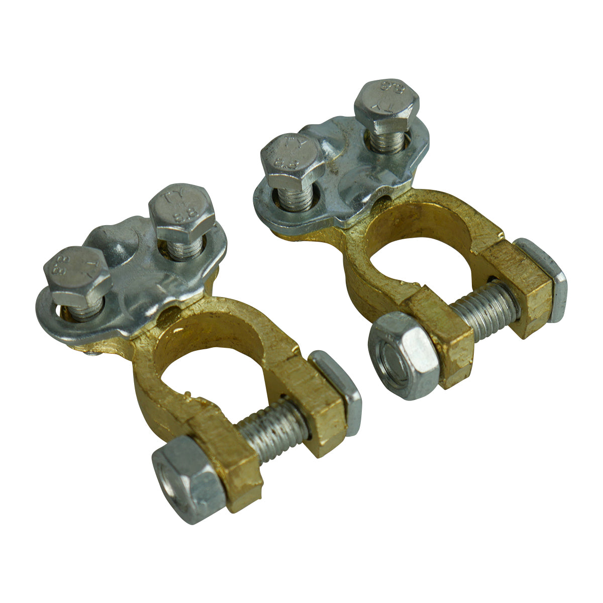 Battery Terminal Brass 2 Bolt Saddle Type 10 Pack