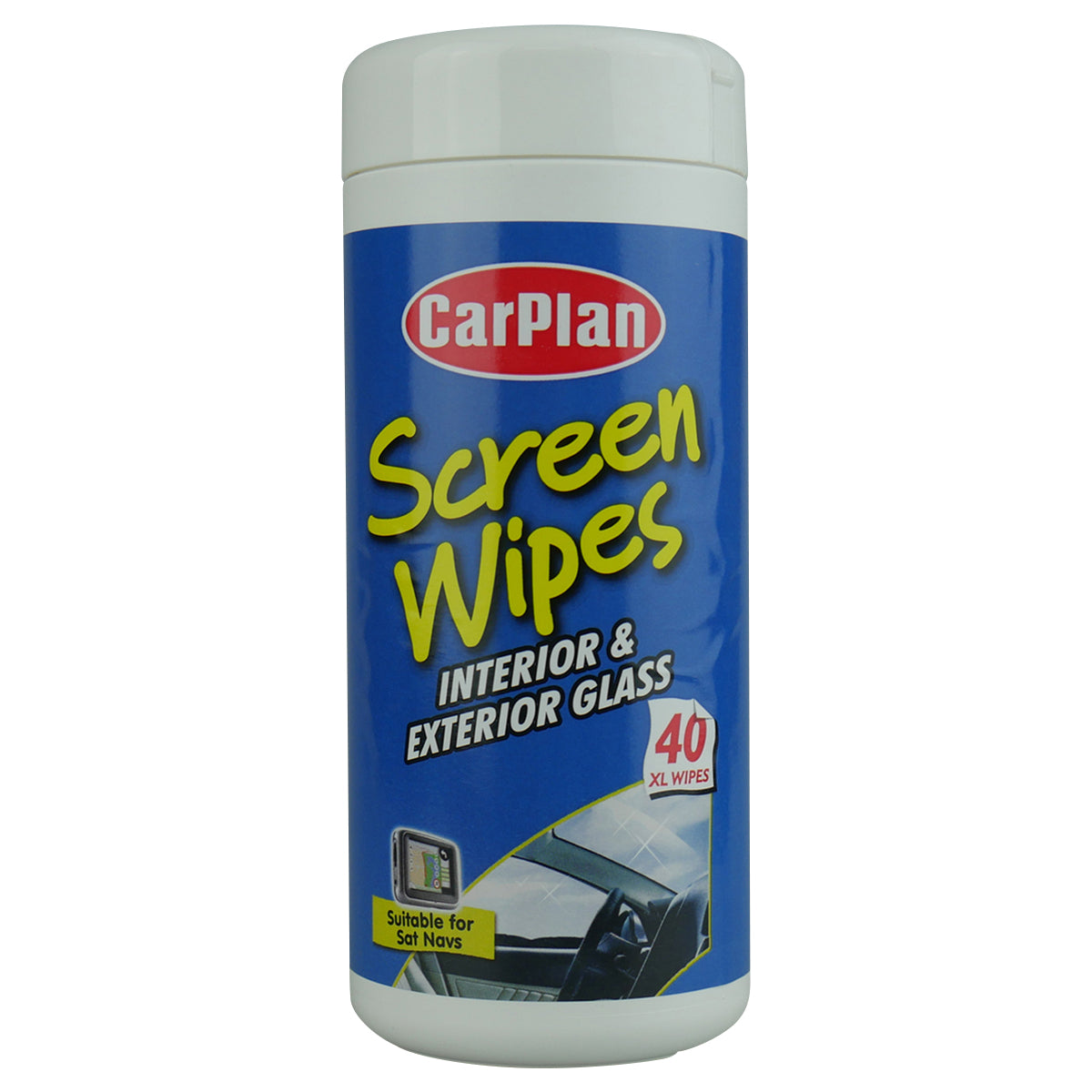 Carplan Screen Interior & Exterior Glass Wipes 40 Xtra Large