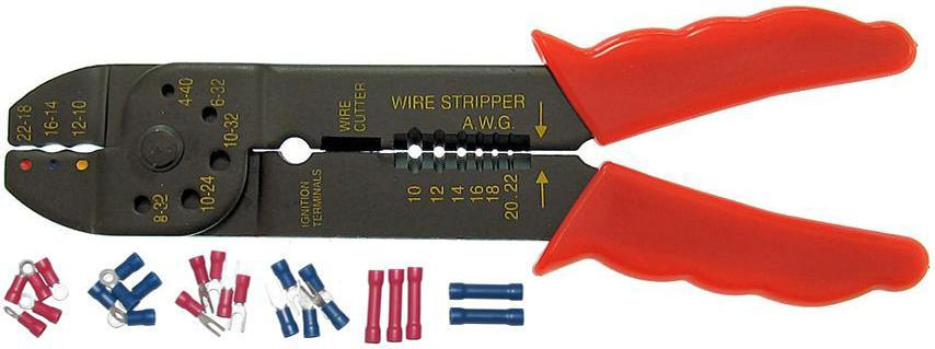 Crimping Tool + 25 Assorted Insulated Terminals