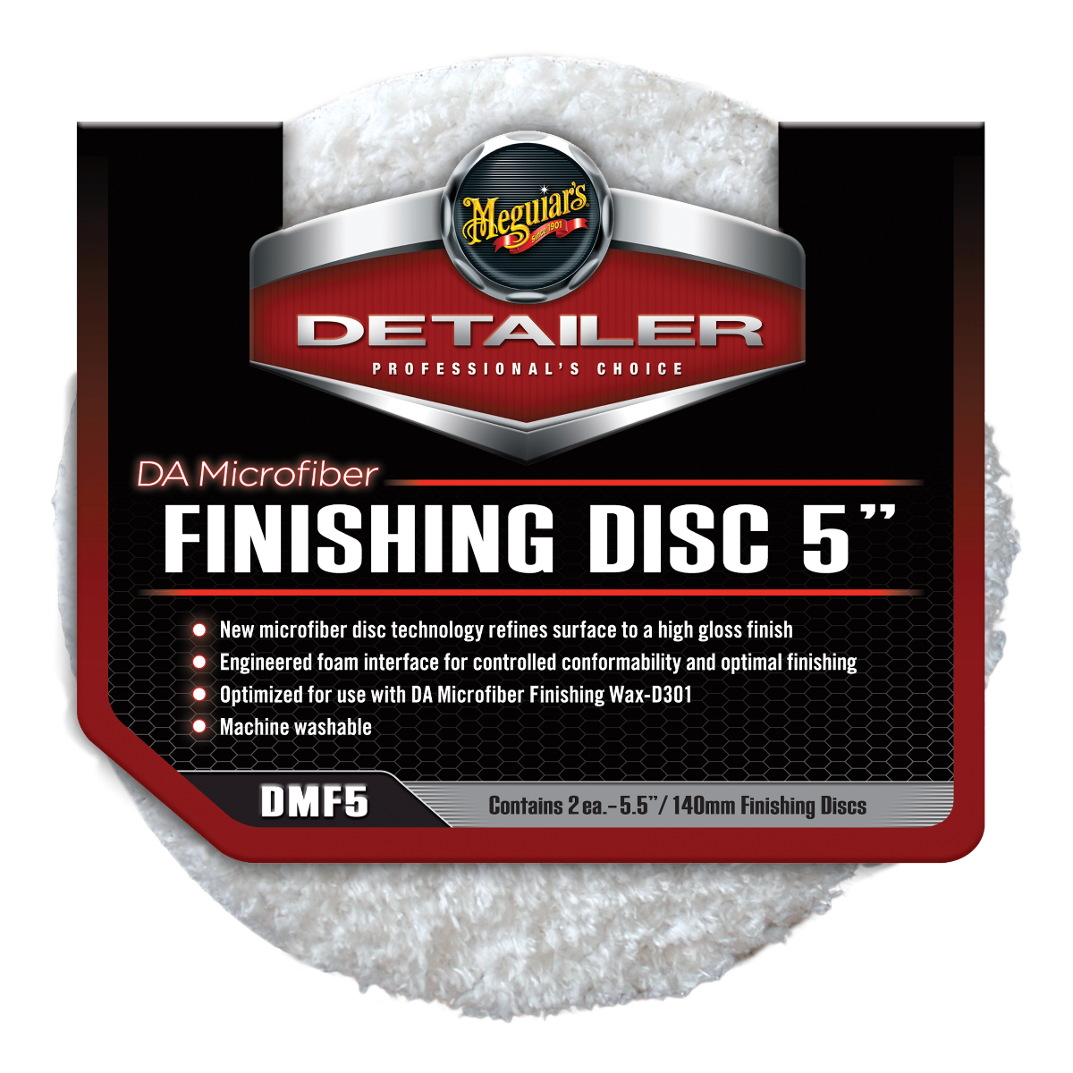 Meguiars DA Microfiber 5 Inch Finishing Disc 2 Pack