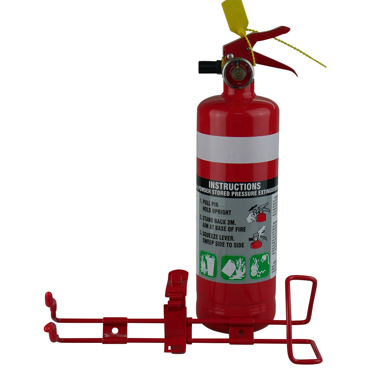 1KG Dry Chemical ABE Fire Extinguisher with HD Metal Bracket