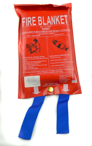 Twin Pack 1KG ABE Fire Extinguishers with Plastic Brackets + Fire Blankets