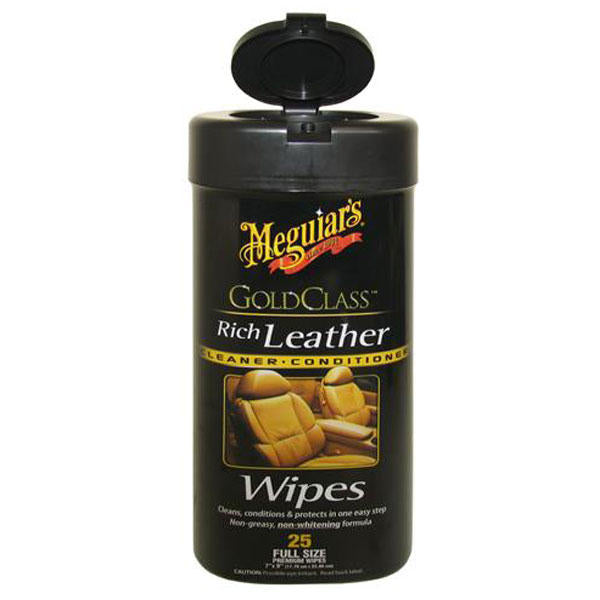 Meguiars Gold Class Rich Leather Wipes 25 Pack