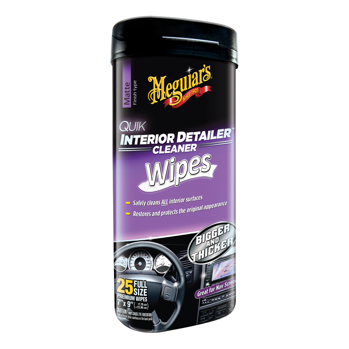 Meguiars Quik Interior Detailer Wipes 25 Wipes