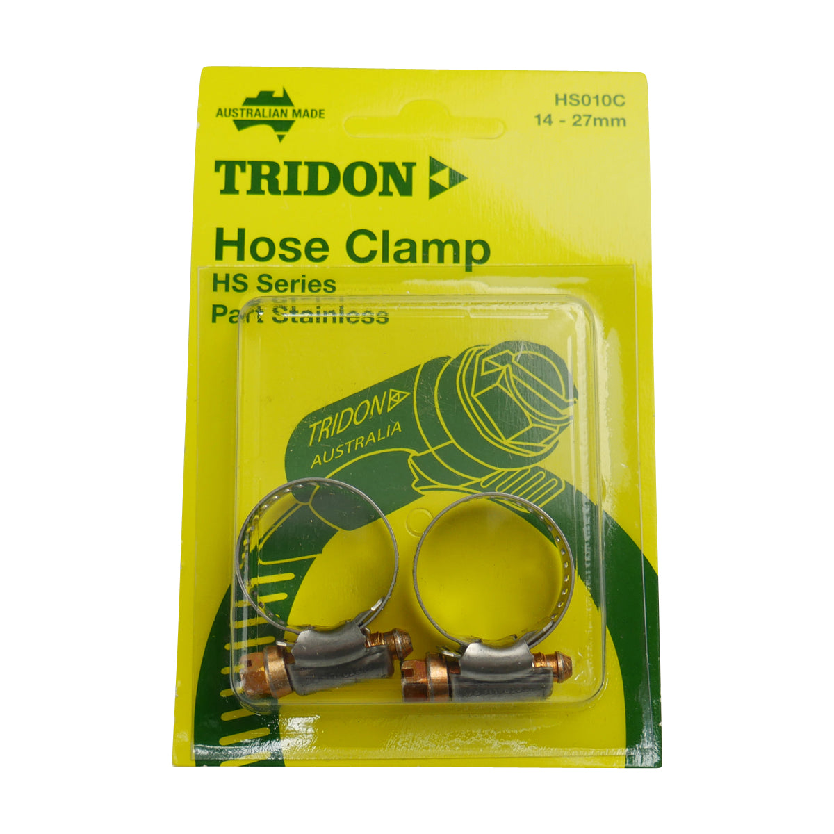 Tridon Hose Clamp Part Stainless 14 - 27mm Card of 2