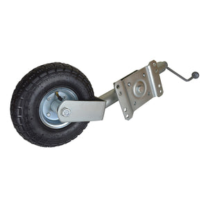 10" Swivel Bracket Jockey Wheel + Clamp | 340KG Rated | Pneumatic Rubber Tyre