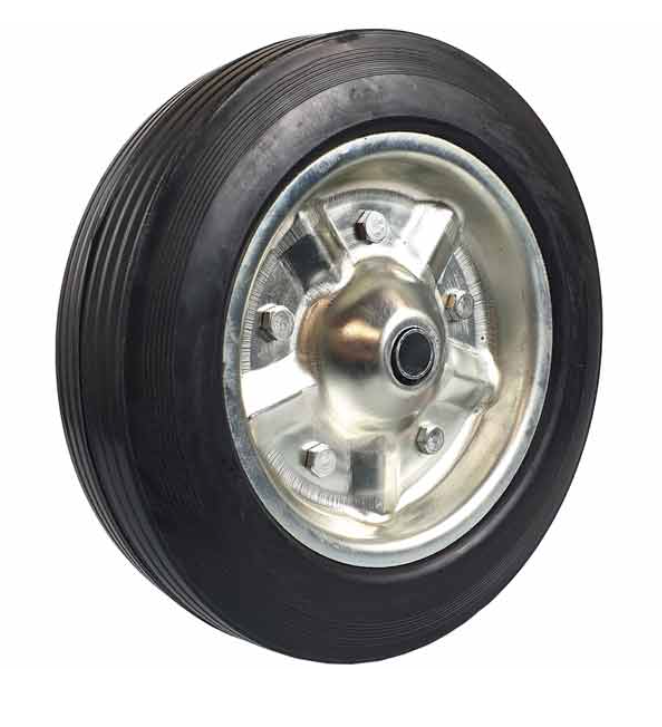 Jockey Wheel with Solid Rubber Tyre and Metal Rim 10"