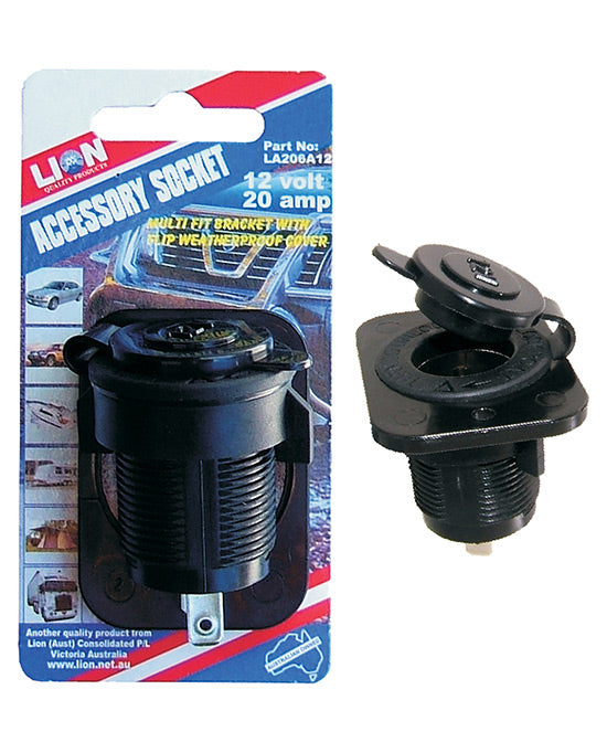 Lion Accessory Socket Plug Interior Mount 12V 20A