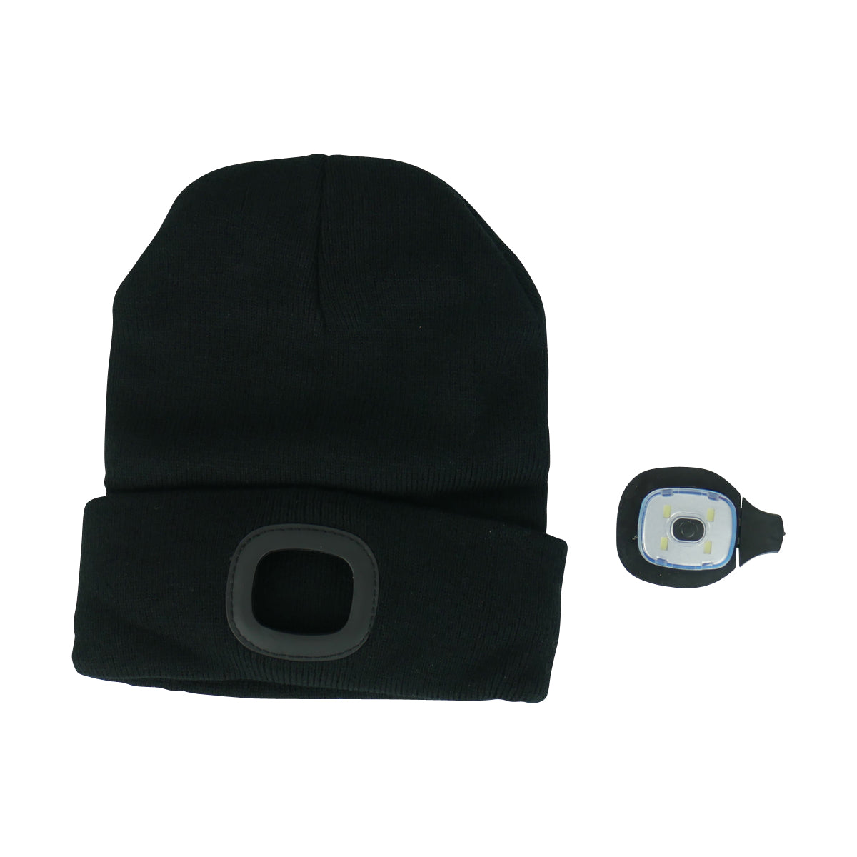 Black LED Beanie Light with USB Charging