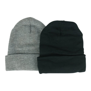 Twin Pack Black + Grey LED Beanie Light with USB Charging