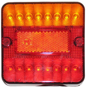 Led 12V Trailer Light Square 3 In 1