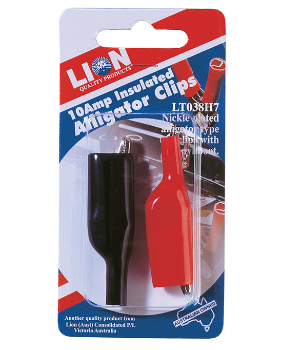 Lion Insulated Alligator Testing Clips Nickle with Vinyl Boot 10A