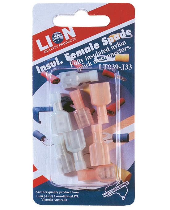 Lion Insulated Female Blades Nylon Clear & Red 8pc