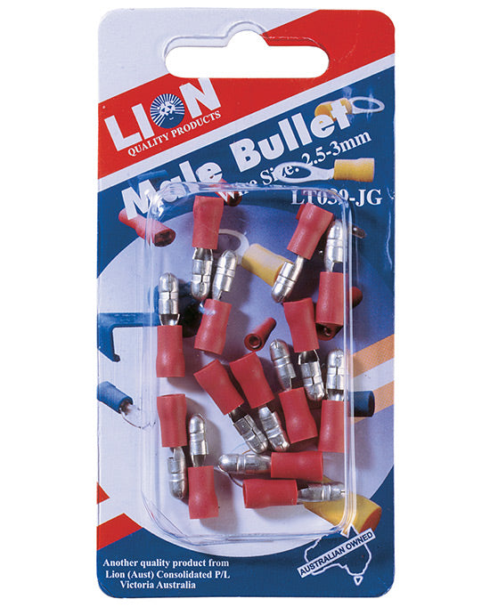 Lion Male Bullet Terminals 2.5mm-3mm 14 Piece