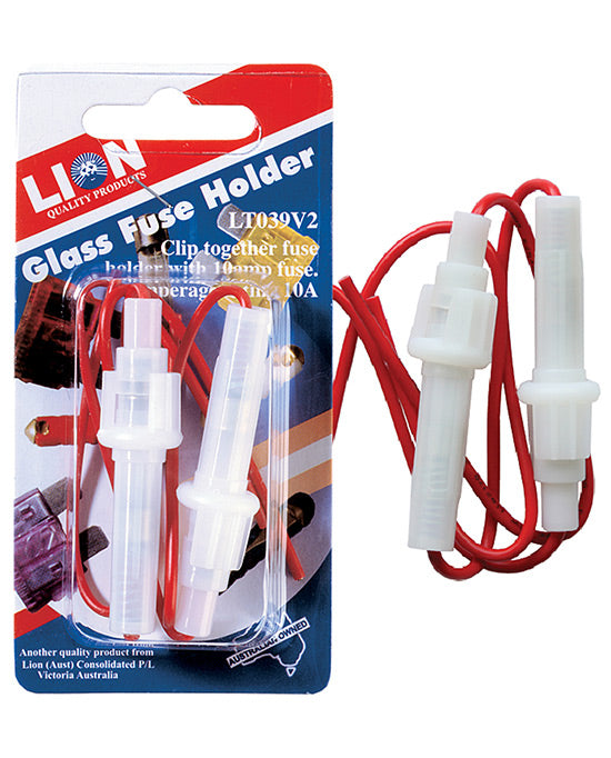 Lion Glass Fuse Holder Clip-Together with 10A Fuse