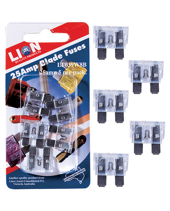 Lion Blade Fuses Clear 5Amp 5pk