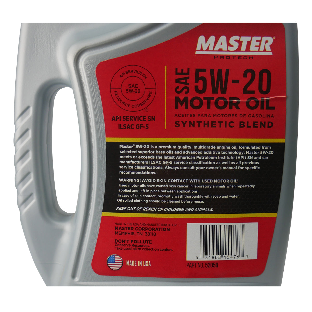 Master Pro Tech Sae 5W-20 Synthetic Blend Motor Oil 4.73L