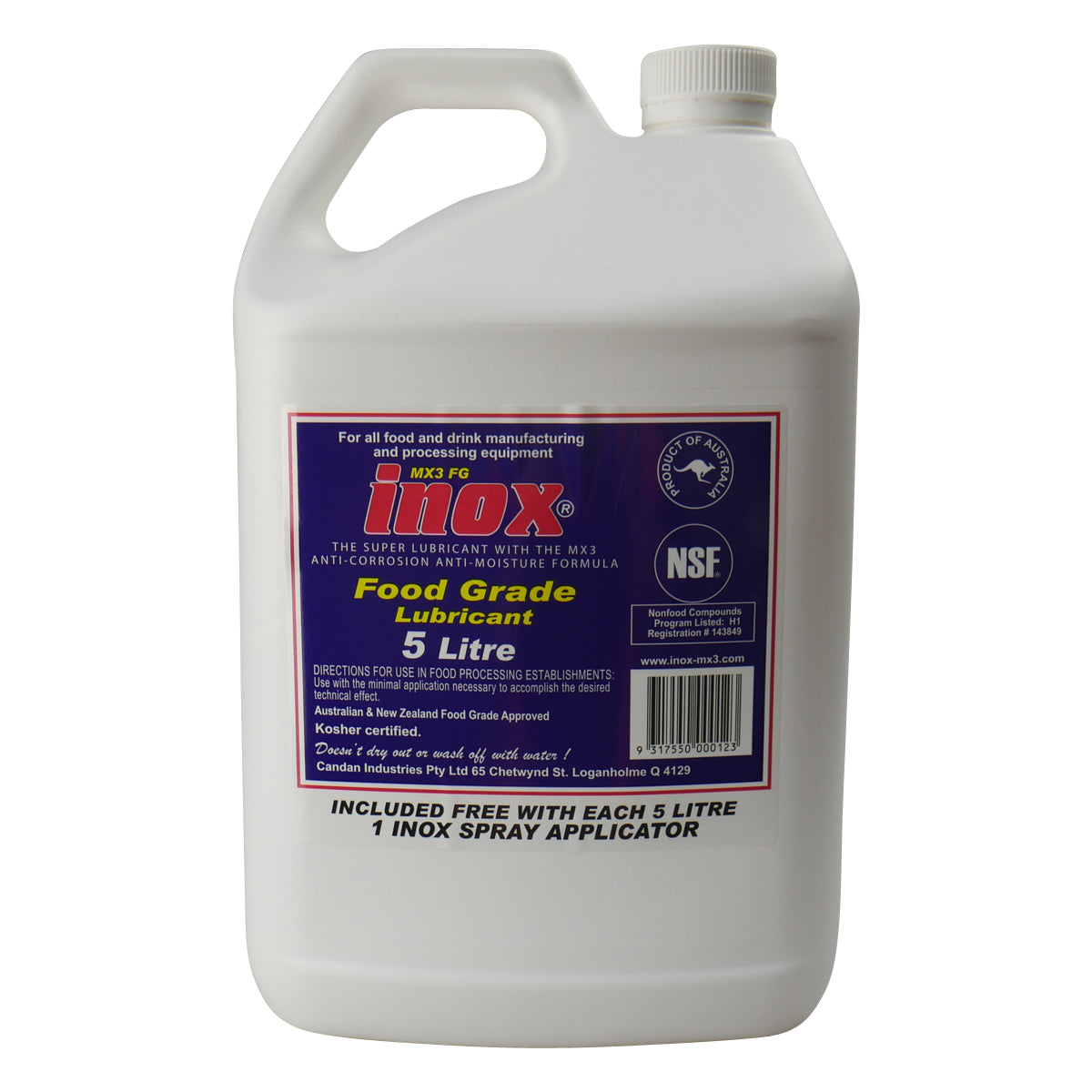 Inox MX3 Food Grade Lubricant 5L + Free Spray Bottle