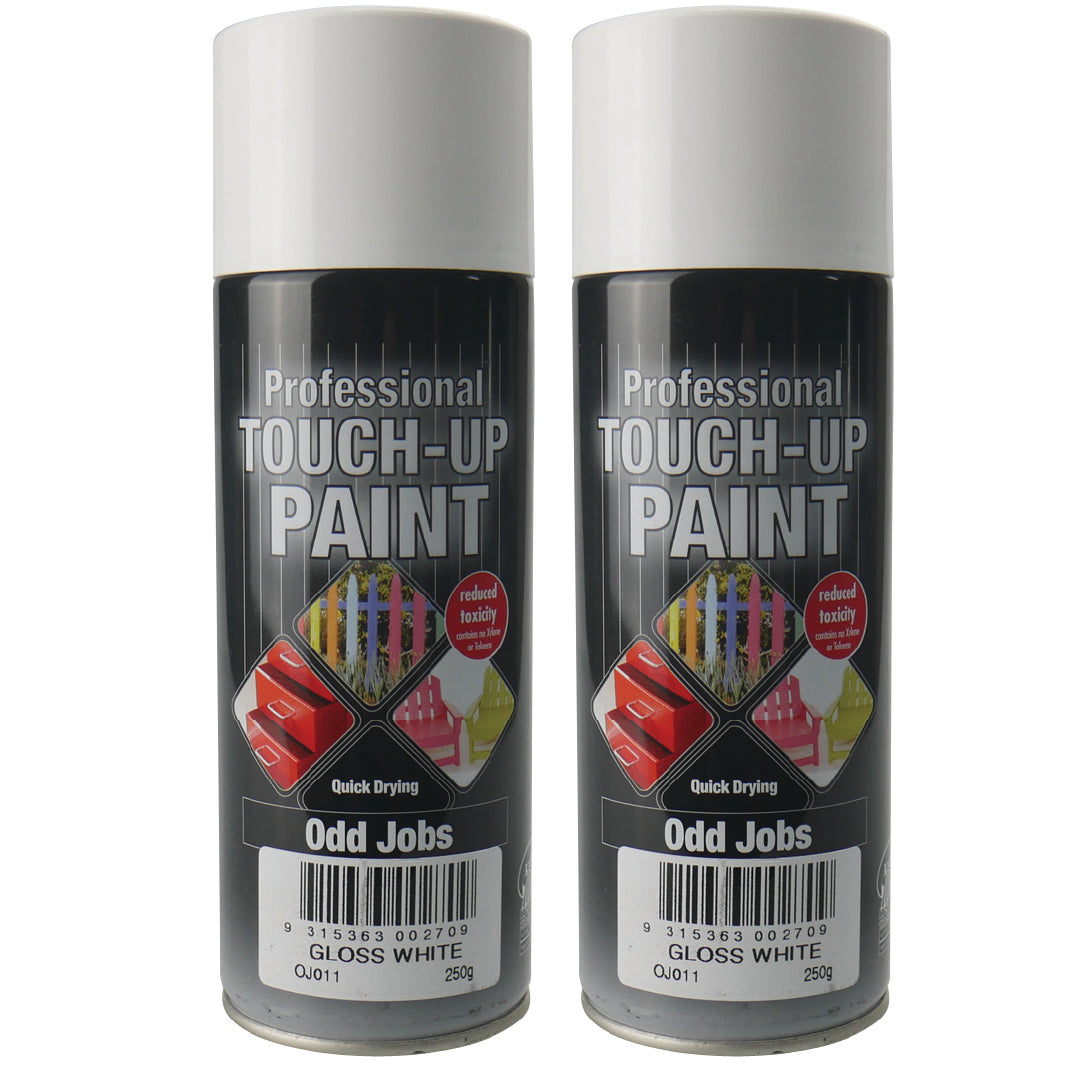 Odd Jobs Quick Drying Enamel Paint Gloss White Twin Pack 250gm